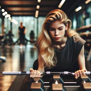 Blonde Girl Exercising in a Modern Gym | Strength & Determination
