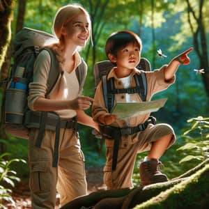 Forest Trip: 5-Year-Old Boy & 12-Year-Old Sister Exploring Nature