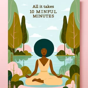10 Mindful Minutes Poster - Serene Meditation Scene