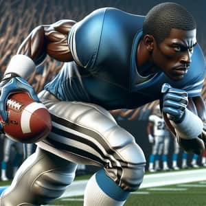 Dynamic African American Football Player | Spectators Cheering