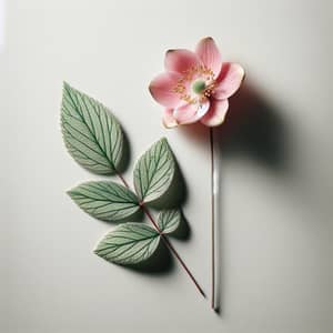 Delicate Pink Flower with Gold-Tipped Petals | Minimalistic Floral Photography