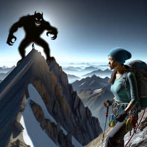 Overcoming Fears: Asian Female Climber Conquering Summit