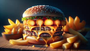 Mouth-Watering Cheeseburger & Crispy Potatoes | Food Photography