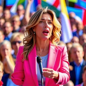 Giorgia Meloni Speech at Political Rally | Dynamic Photojournalism