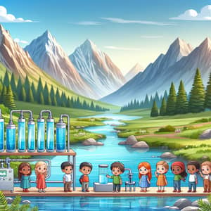 Serene Mountain Water Purification: Engaging Water Education for Children