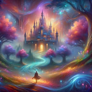 Mystical Forest with Enchanted Castle - Fantasy Art