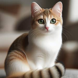 Beautiful Adult Domestic Cat with Green Eyes