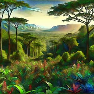 Abstract Jungle Landscape Art