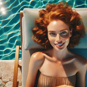 Serene Summer Portrait: English Woman by Crystal-Clear Pool