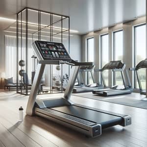 Modern Fitness Room with High-Tech Treadmill | Health & Wellness Atmosphere