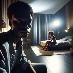Cinematic African Young Man & Woman Capture in Modern Room