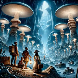 Center of the Earth Exploration - Luminescent Mushrooms & Victorian Explorers