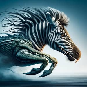 Ultra-Realistic Crocodile Zebra Fusion Image
