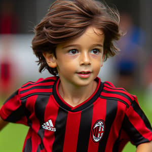 Young Boy Playing First Match with AC Milan
