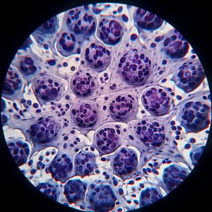 Irregular Cancer Cells Under Microscope