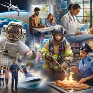 Diverse Professions Showcase: Firefighter, Surgeon, Astronaut & More