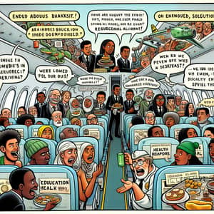 Diverse Airplane Cartoon: Equality & Justice Advocacy Story