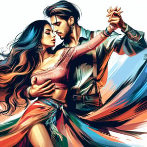 Passionate Dance of Love: Caucasian Man & Middle-Eastern Woman