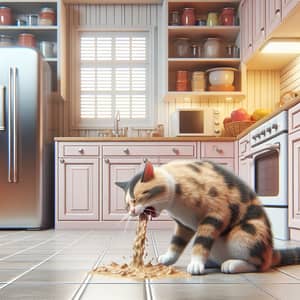 Cat Vomiting in Kitchen - Signs of Discomfort and Illness