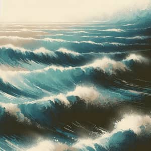 Abstract Ocean Waves Art - Serene Textured Designs