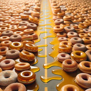 Doughnut Street Covered in Honey | Sweet and Unique Scene