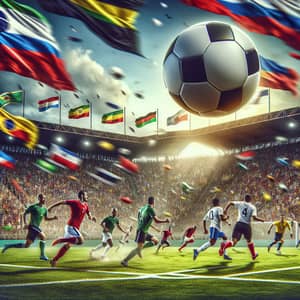 CONMEBOL Football Match Scene: Diverse Players in Action