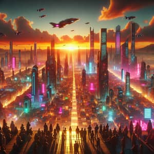Futuristic Cityscape Neon Lights | Cyberpunk Narrative Homage
