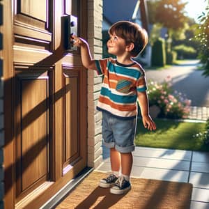 Child Ringing a Doorbell - Moments of Innocence