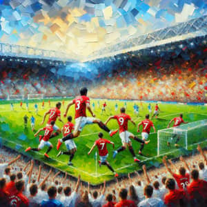 Vibrant Manchester United Soccer Game Painting