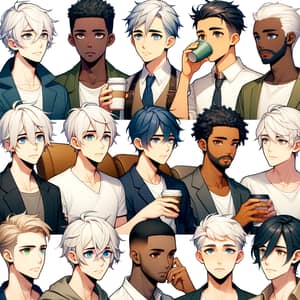 Captivating Anime Men with Distinctive White Hair