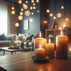Serene Interior with Beautiful Wax Candles - Ideal Home Ambiance