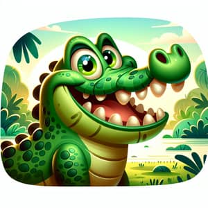 Charming Cartoon Crocodile - A Friendly Representation