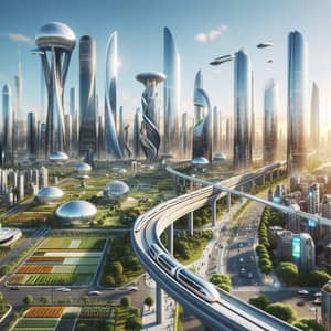 Utopian Futuristic City: Harmony of Nature and Technology