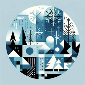 Abstract Winter Geometric Vector Illustration