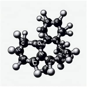 Detailed Caffeine Molecule Structure