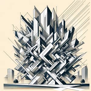 Deconstructivism Style in Architecture: Vector Illustration