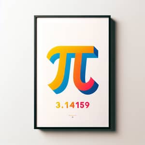 Educational Poster of Pi (π) - 3.14159 Value Displayed