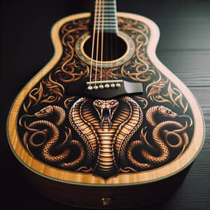 Intricate Cobra Design Acoustic Guitar - Buy Online