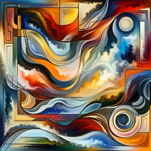 Soulful Journey Abstract Art Piece | Bold Colors & Dynamic Strokes