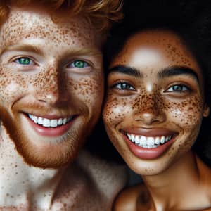Beautiful Freckled Couple with Irish and African Descent