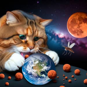 World's Largest Cat Mistaking Mars for Cat Food