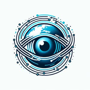 Earth-Eye Logo with Data Streams | Global Data Connectivity
