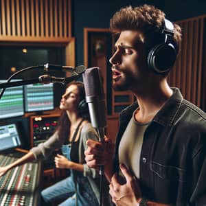 Passionate Male Singer in Recording Studio | Vocal Performance