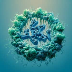 Detailed Cell Receptor Structure in Blue and Green Tones