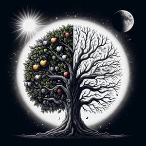 Tree Symbolizing Life and Death: A Visual Paradox