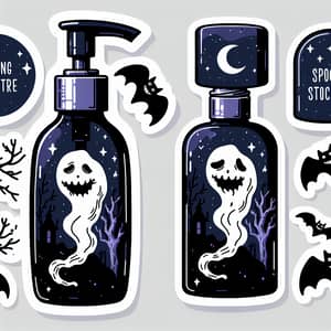 Spooky Skincare Sticker Design with Ghostly Elements