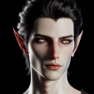 Fantasy Male Elf Prince with Golden Eyes and Authority