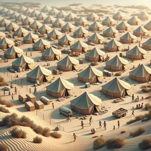 Temporary Tents for Displaced People in Gaza - Humanitarian Relief