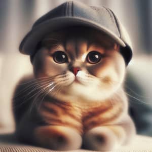 Adorable Cat in Baseball Hat | Cute Feline Image
