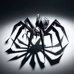 Intricate Origami Spider: Crafted Elegance in Black and White